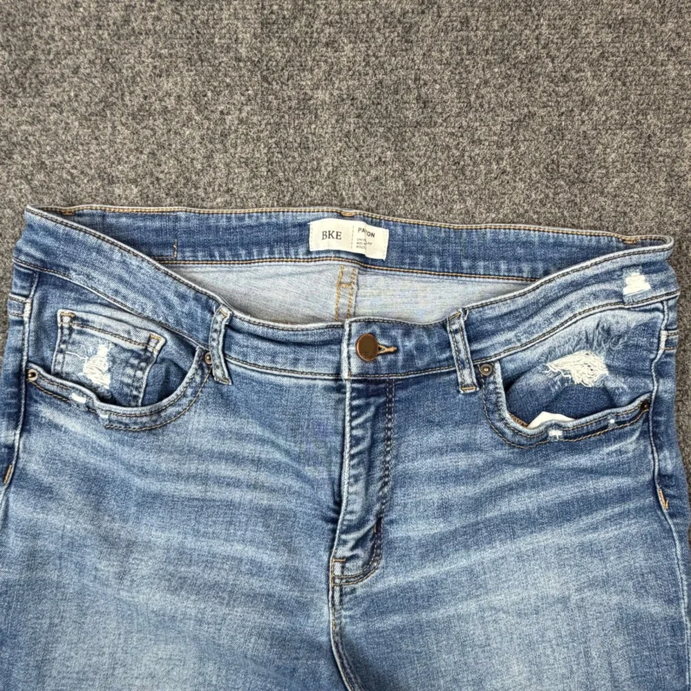 VTG BKE Payton Mid-Rise Bootcut Jeans Blue Distressed Denim Size 33x31.5 Mens